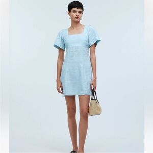 NWT Madewell Square-Neck Mini Dress in 100%‎ Linen